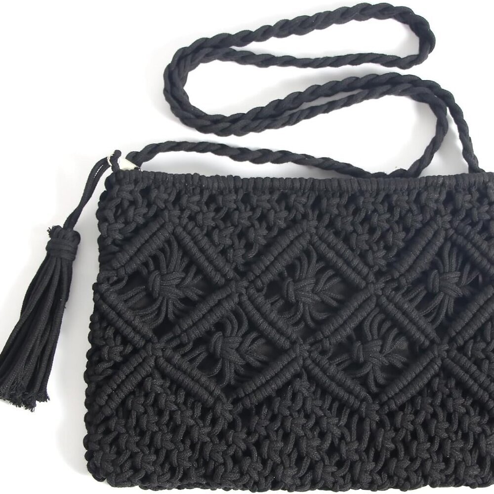 Boho Crocheted Purses: Summer Beach Crossbody and Boho Shoulder Bags with Tassel